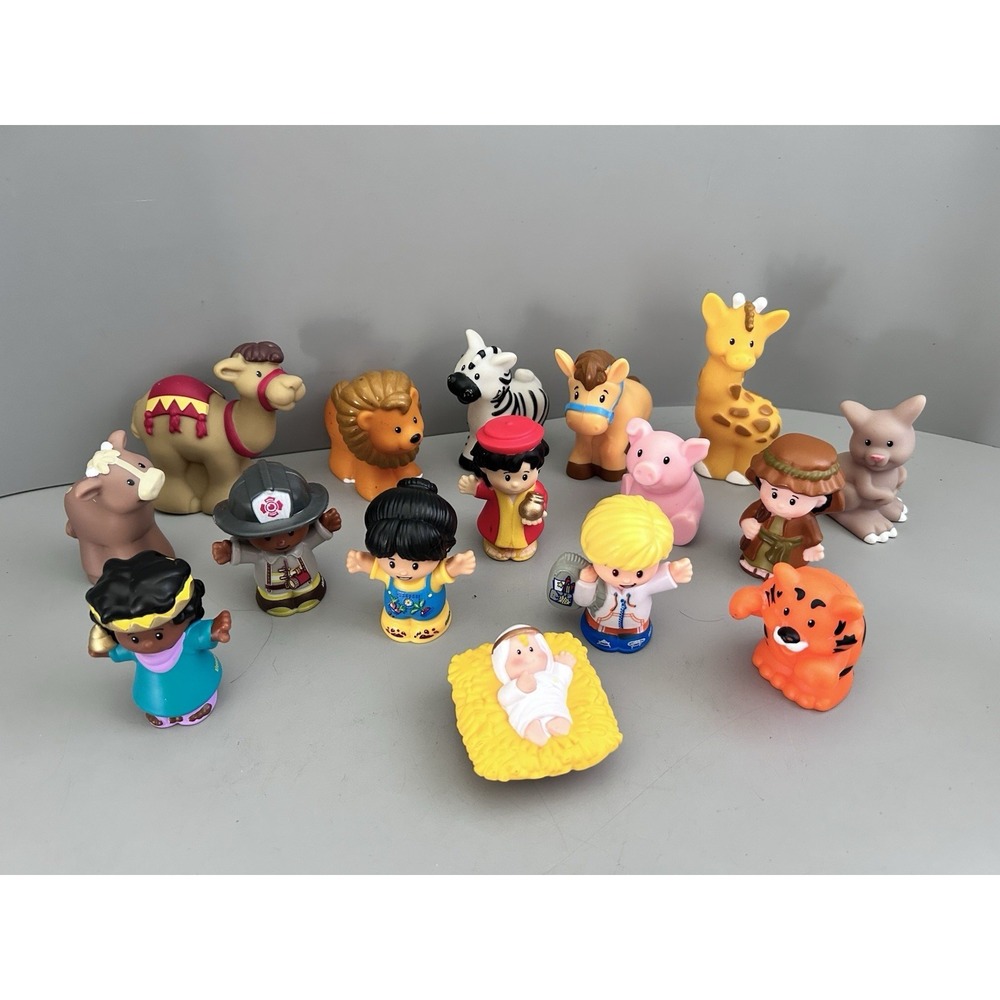 Fisher Price Little People Characters Lot Animal Nativity Workers Figures